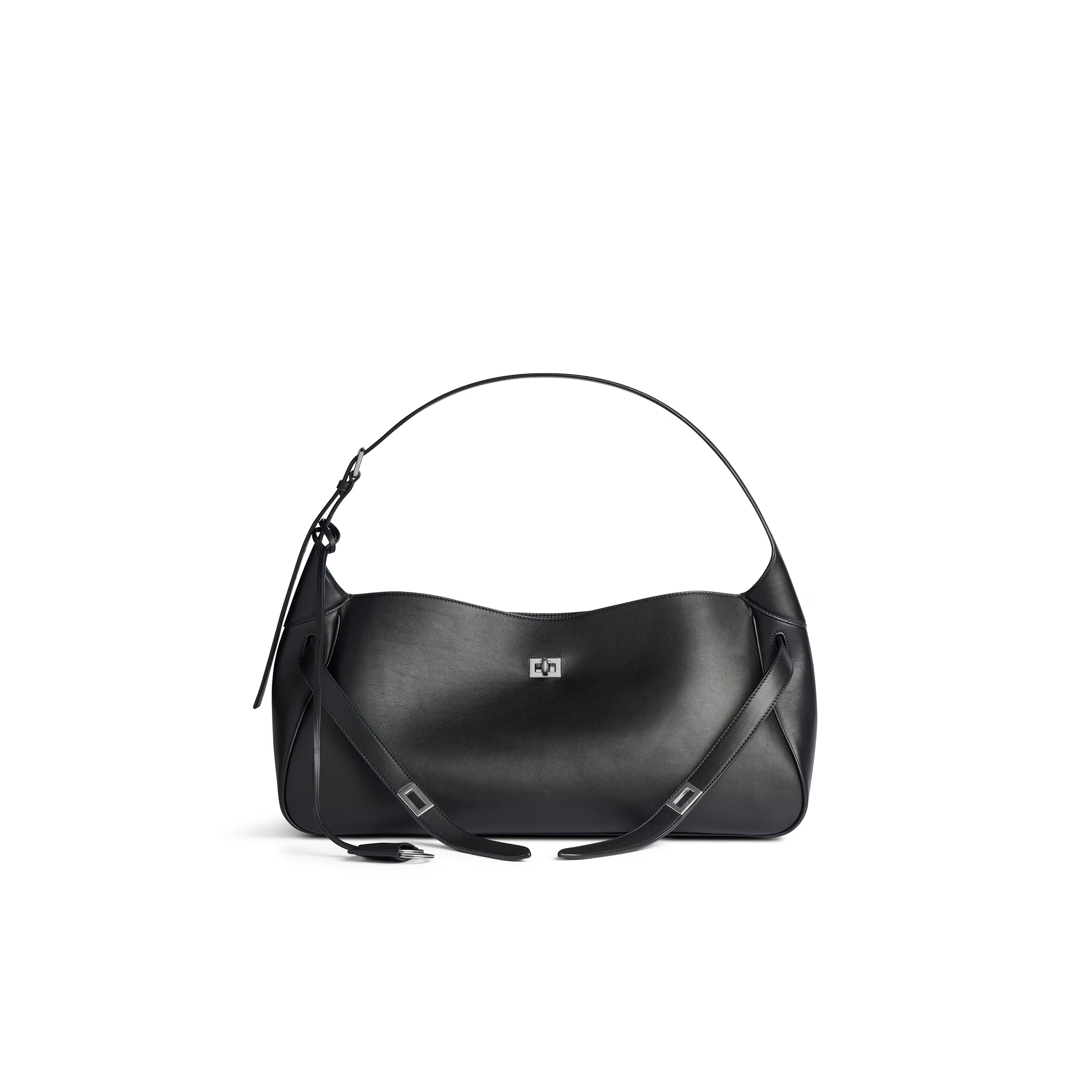 BALENCIAGA WOMEN'S BEL AIR LARGE SHOULDER BAG IN BLACK 8057602ABAW1000 (50*23.8*18cm)